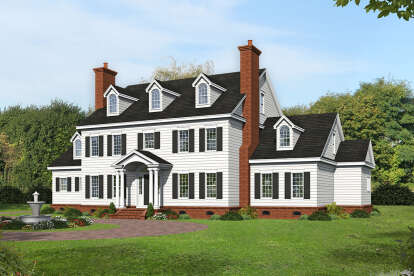 Colonial House Plan #940-00333 Elevation Photo