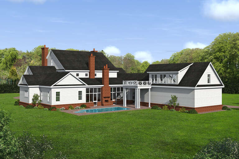 Colonial House Plan #940-00333 Elevation Photo