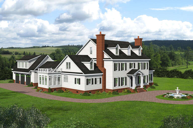 Colonial House Plan #940-00333 Elevation Photo