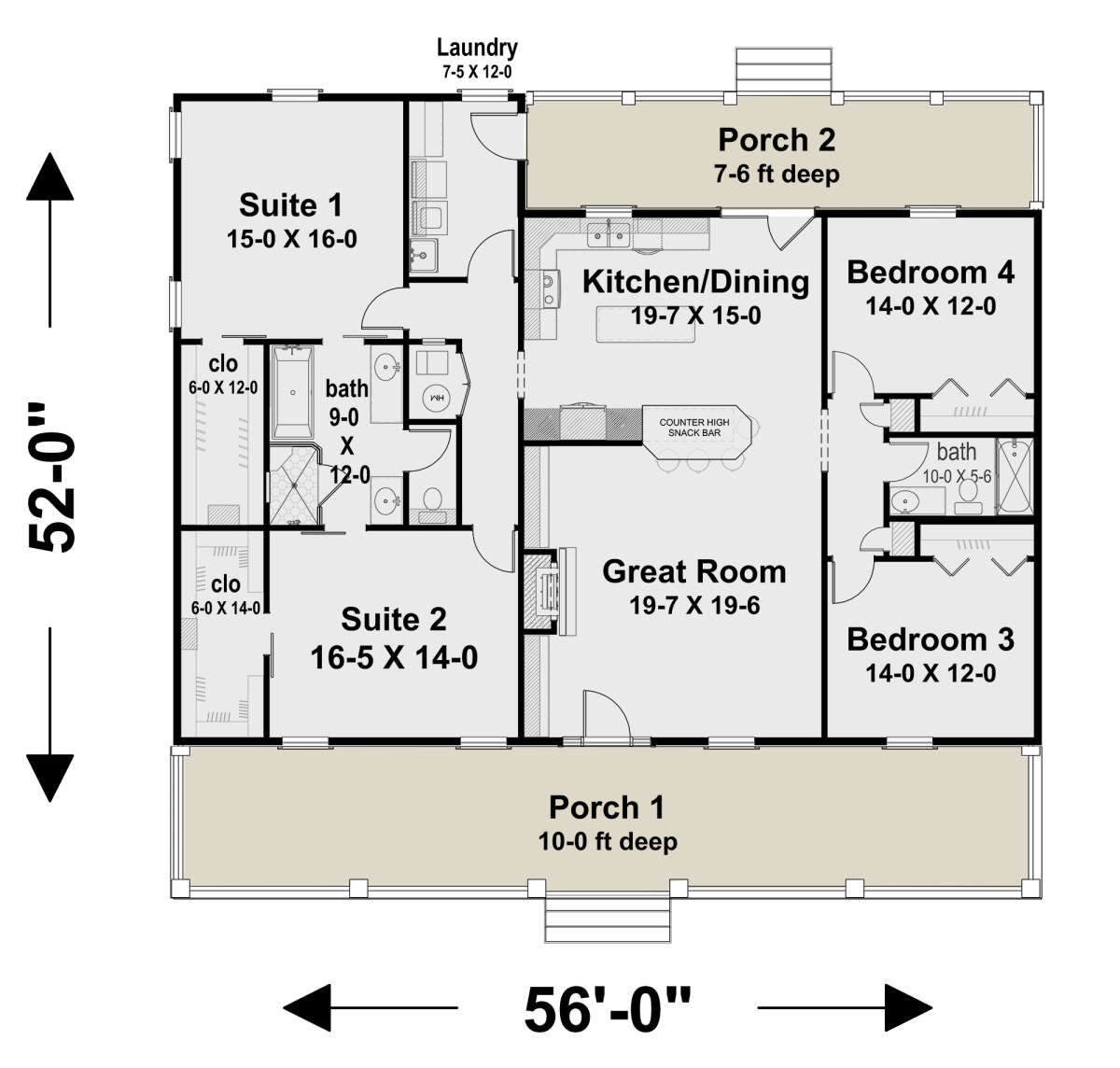 Country Plan 2 096 Square Feet 4 Bedrooms 2 Bathrooms 1776