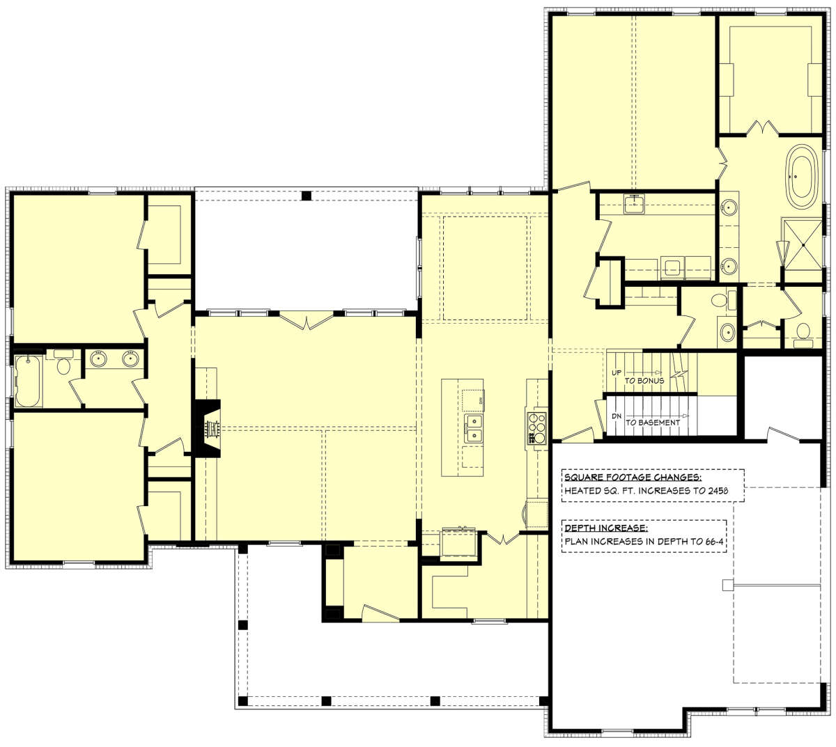 Main Floor w/ Basement Stair Location for House Plan #041-00246