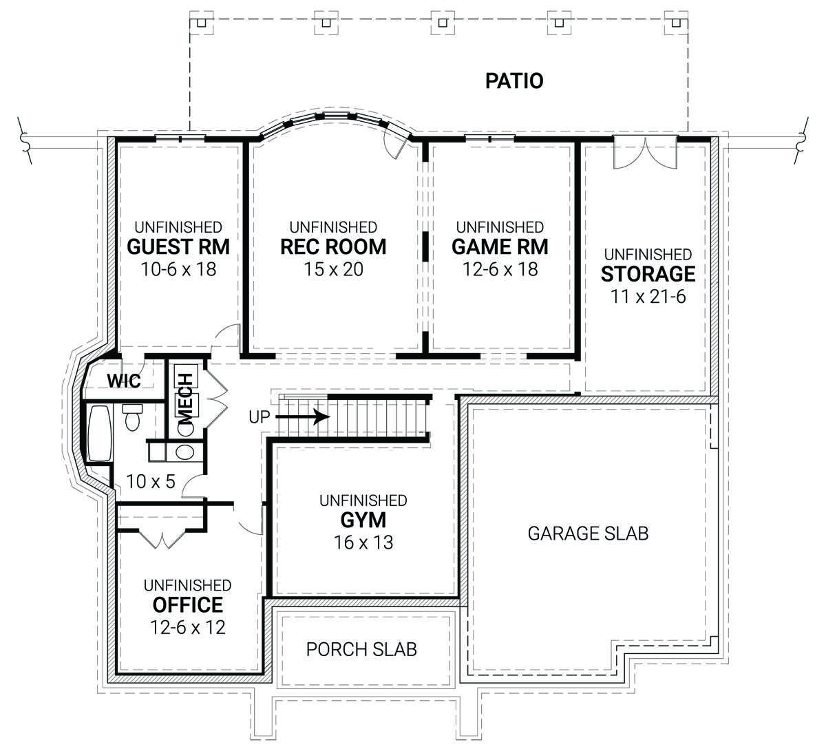 Basement for House Plan #4195-00038