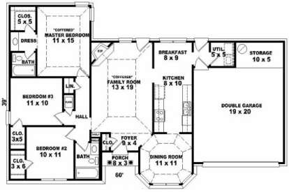 Floorplan for House Plan #053-00278