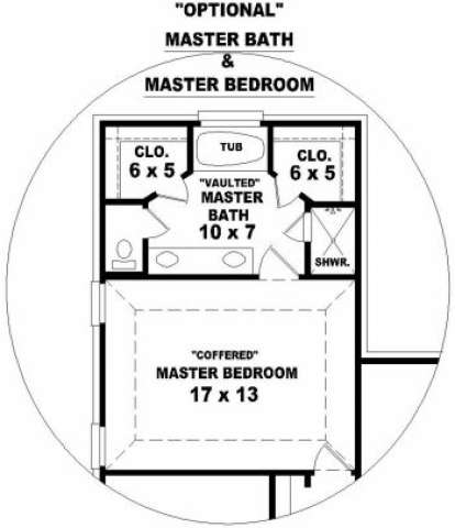Optional Master Bath for House Plan #053-00278