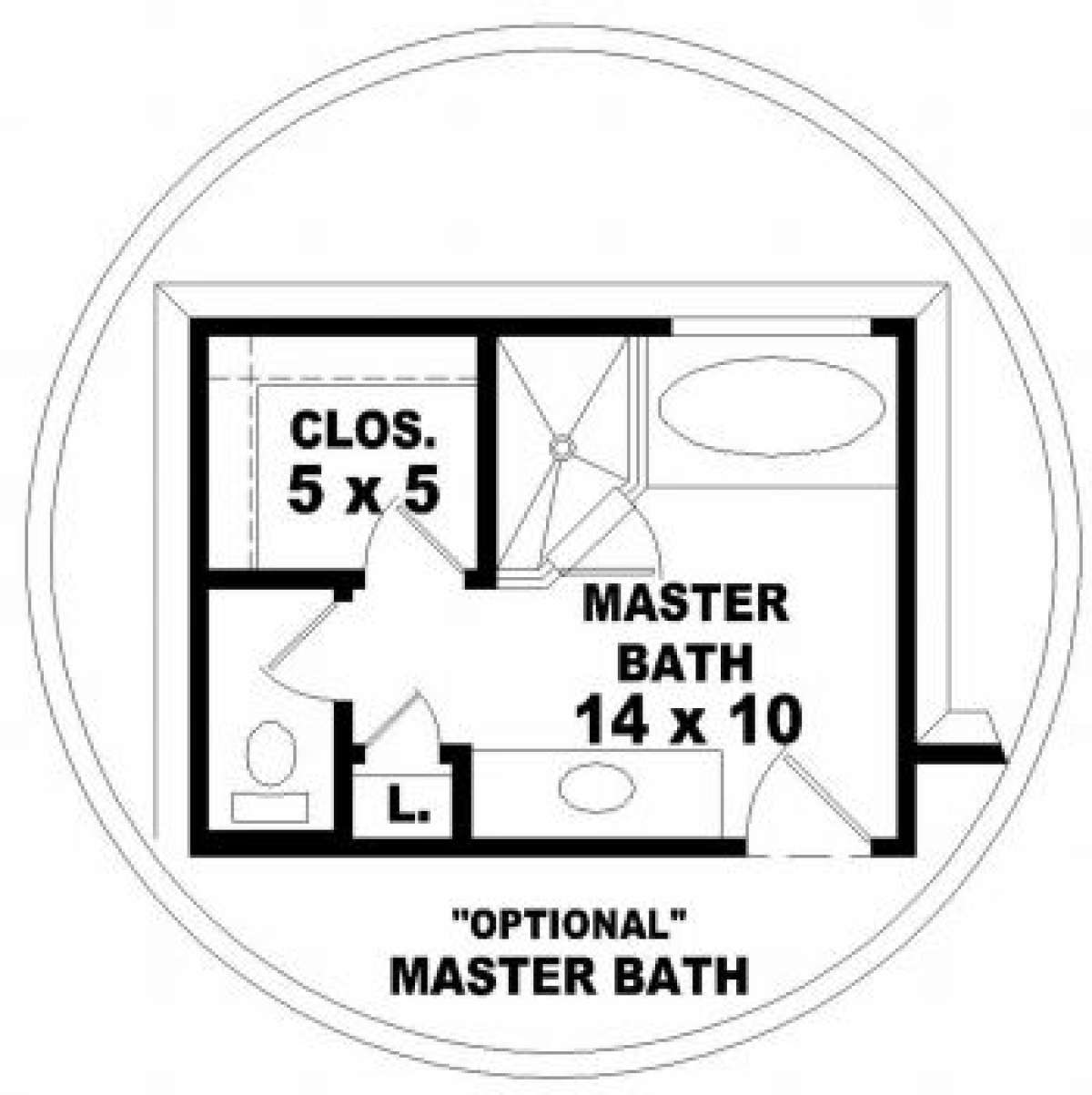 Optional Master Bath for House Plan #053-00279