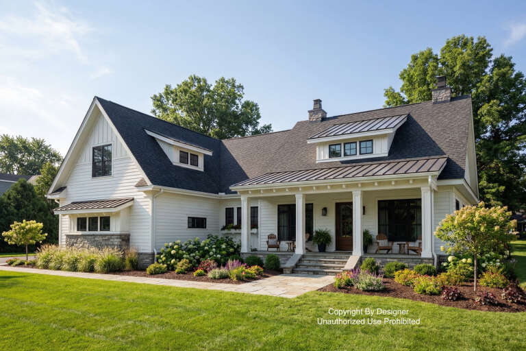 House Plan House Plan #25473 Angled Front Elevation 