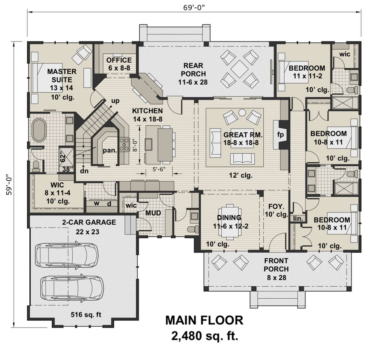 Main Floor for House Plan #098-00331