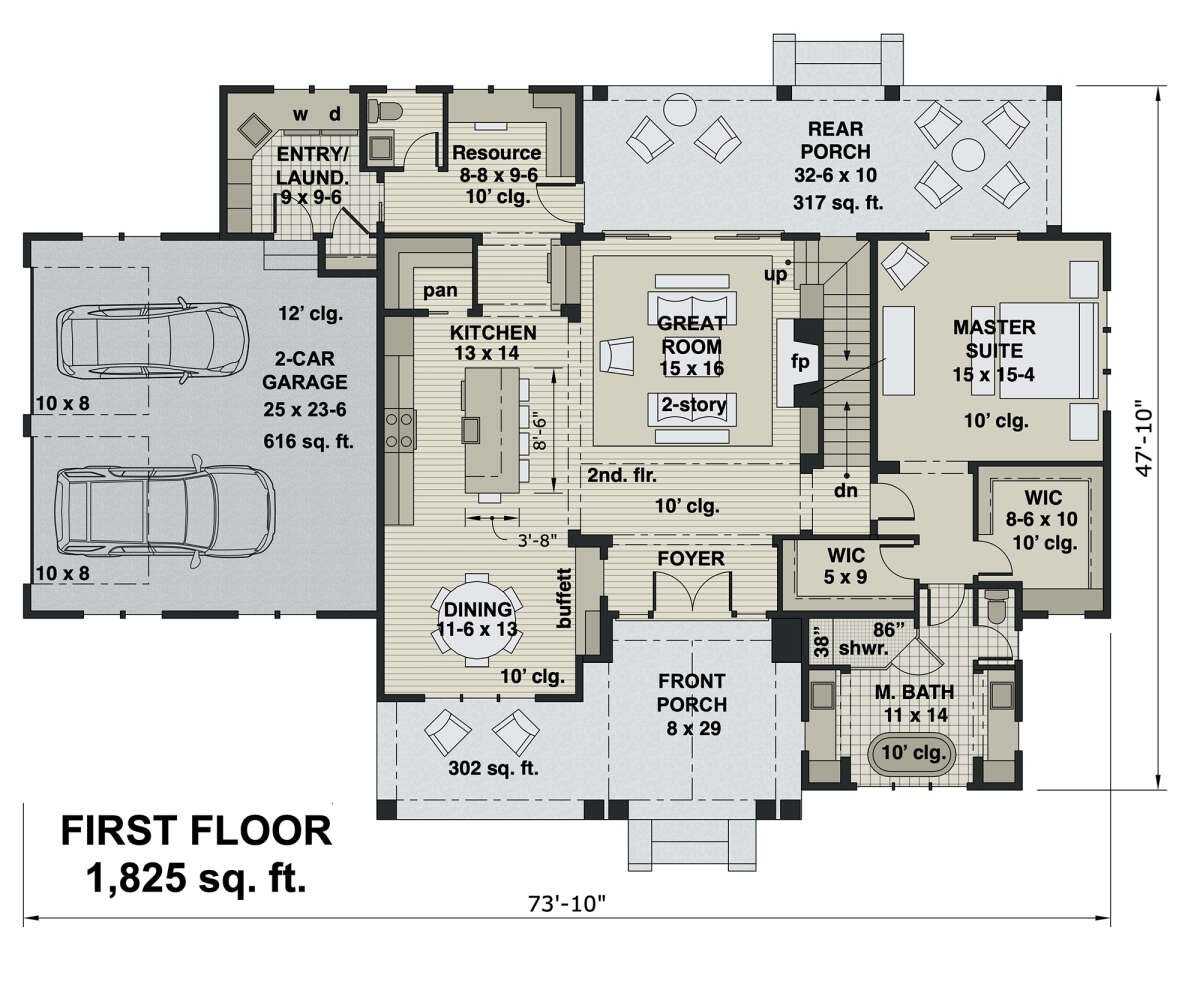 Main Floor for House Plan #098-00332