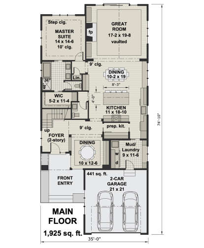 Main Floor for House Plan #098-00334