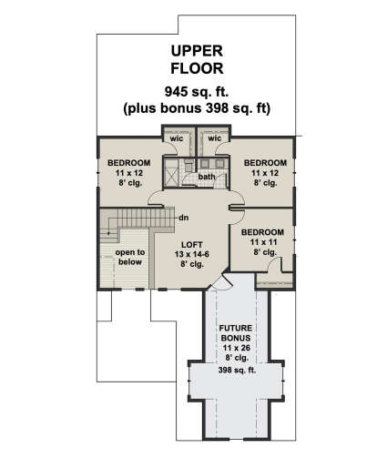 Second Floor for House Plan #098-00334