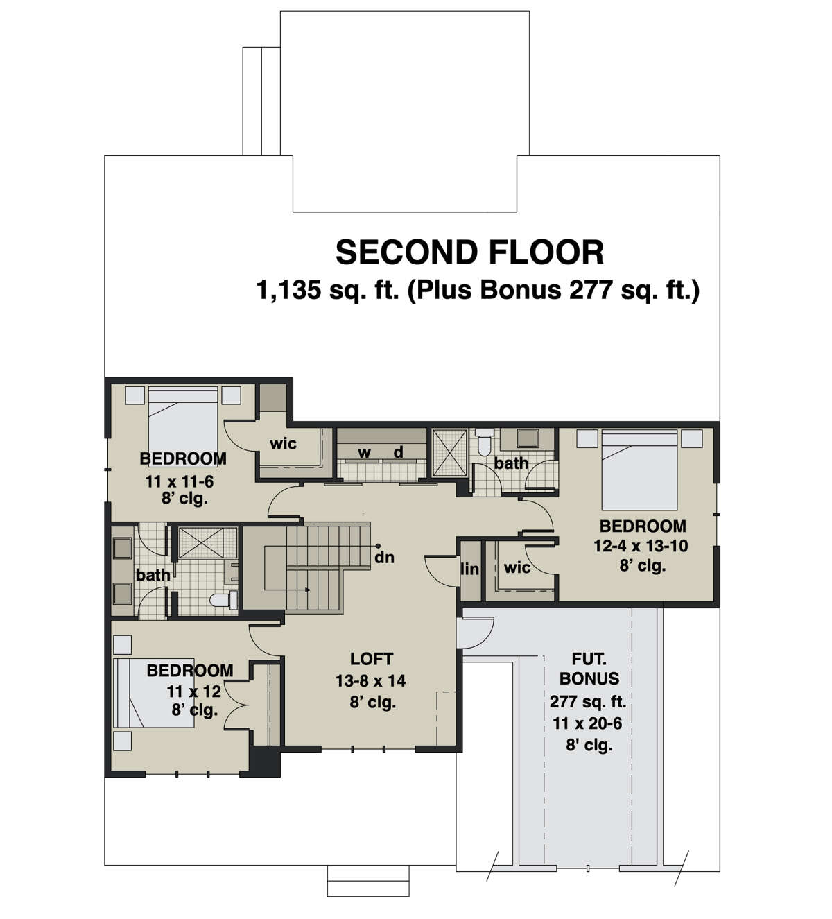 Second Floor for House Plan #098-00338