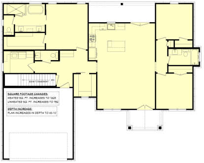 Main Floor w/ Basement Stair Location for House Plan #041-00248