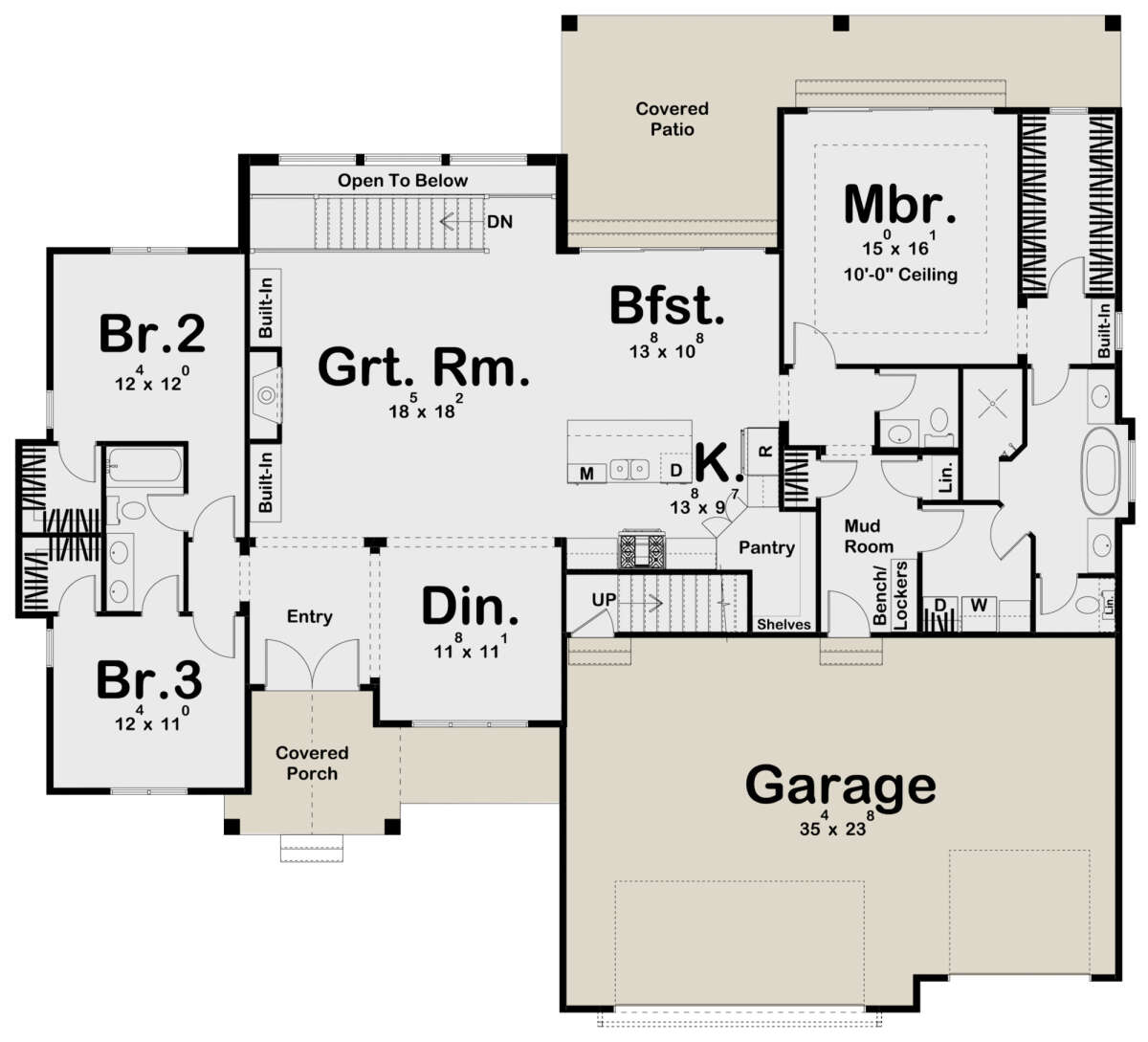 Modern Farmhouse Plan 2 3 Square Feet 3 4 Bedrooms 2 5 Bathrooms 963