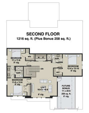 Second Floor for House Plan #098-00340