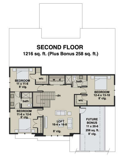 Second Floor for House Plan #098-00340