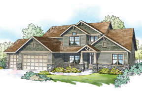 Craftsman House Plan #035-00899 Elevation Photo