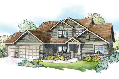 5 Bed, 3 Bath, 3017 Square Foot House Plan - #035-00899
