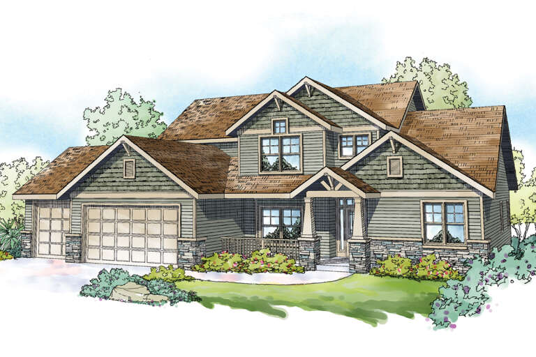 Craftsman House Plan #035-00899 Elevation Photo