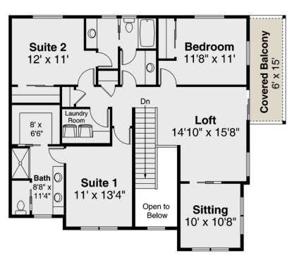 Second Floor for House Plan #035-00902