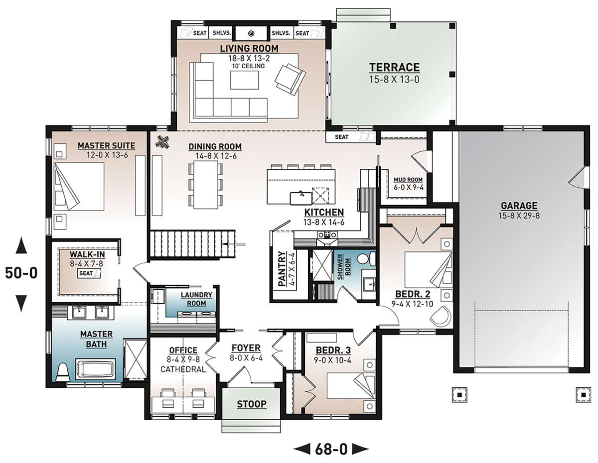 Main Floor for House Plan #034-01291