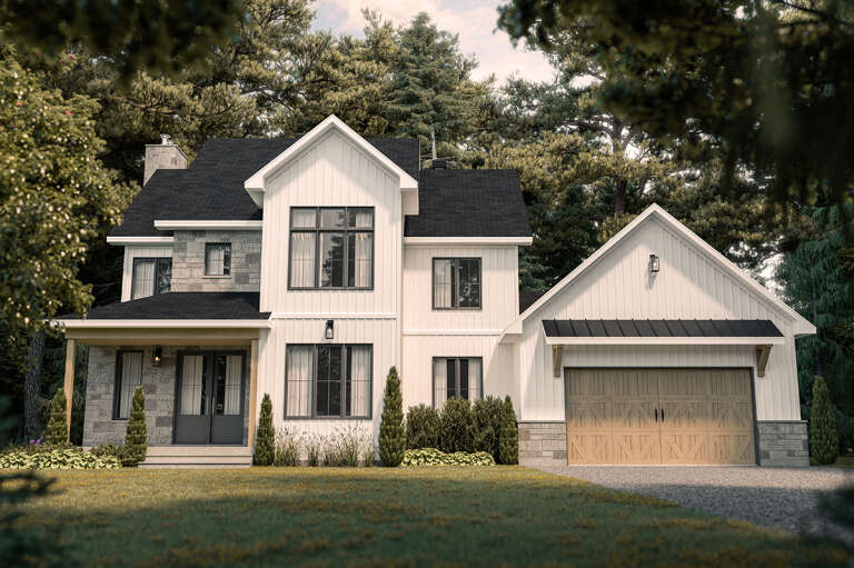 Modern Farmhouse House Plan #034-01293 Elevation Photo