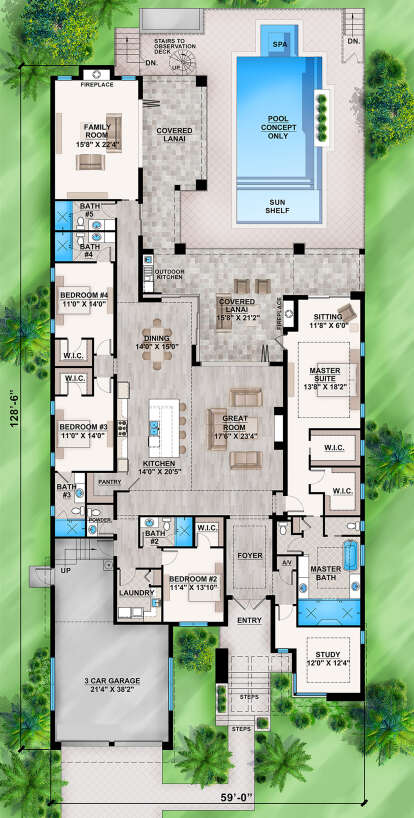 Contemporary Plan 4,134 Square Feet, Bedrooms, Bathrooms