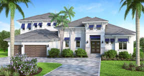 Coastal House Plan #5565-00042 Elevation Photo