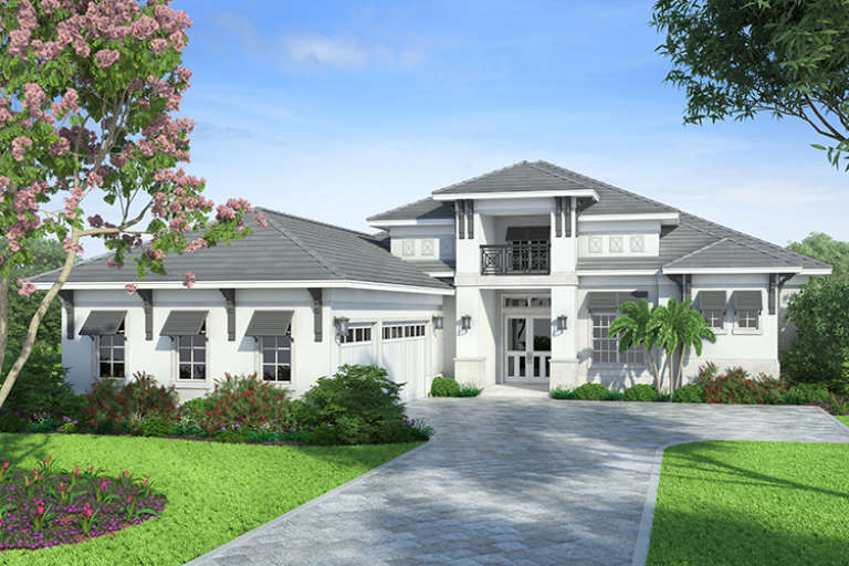 Coastal House Plan #5565-00043 Elevation Photo