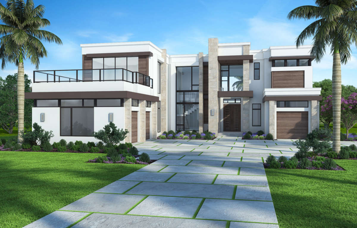 Luxury House Plan #5565-00044 Elevation Photo
