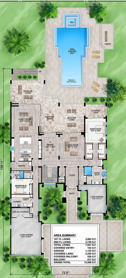 Floorplan 1 for House Plan #5565-00044