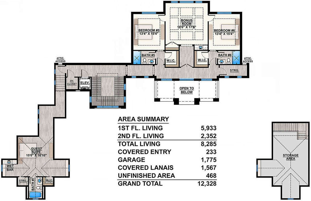 Upper Floor for House Plan #5565-00047