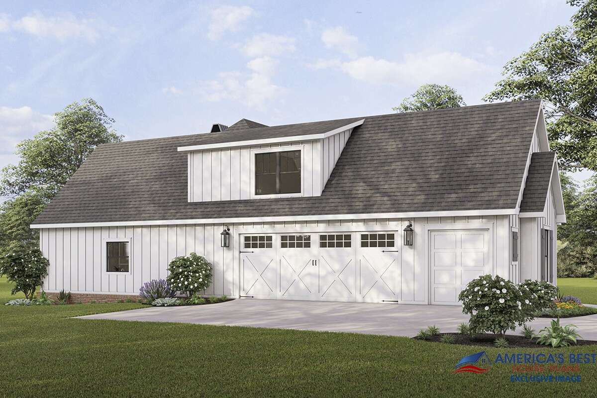 Modern Farmhouse House Plan #4534-00059 Elevation Photo