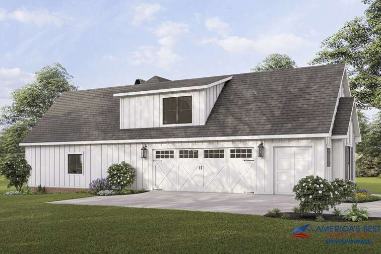 Modern Farmhouse House Plan #4534-00059 Elevation Photo