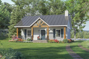 Cottage House Plan #348-00296 Elevation Photo