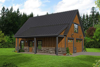 Barn House Plan #940-00343 Elevation Photo