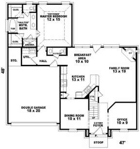 First Floor for House Plan #053-00290