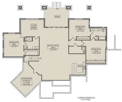 Basement for House Plan #5631-00155