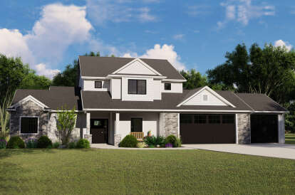 3 Bed, 2 Bath, 2345 Square Foot House Plan - #5032-00101
