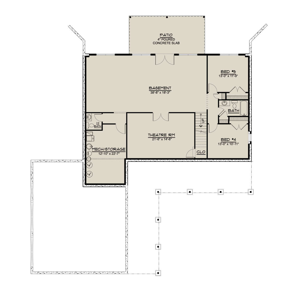 Basement for House Plan #5032-00103