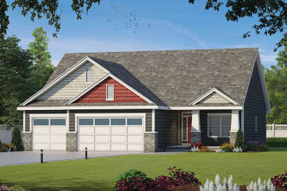 3 Bed, 2 Bath, 1676 Square Foot House Plan - #402-01704