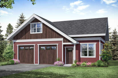 0 Bed, 1 Bath, 595 Square Foot House Plan - #035-00920
