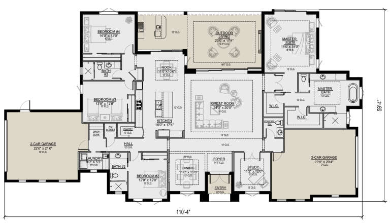 Contemporary Plan - 3,394 Square Feet, 4 Bedrooms, 3.5 Bathrooms ...