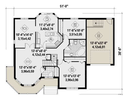 Main Floor for House Plan #6146-00415