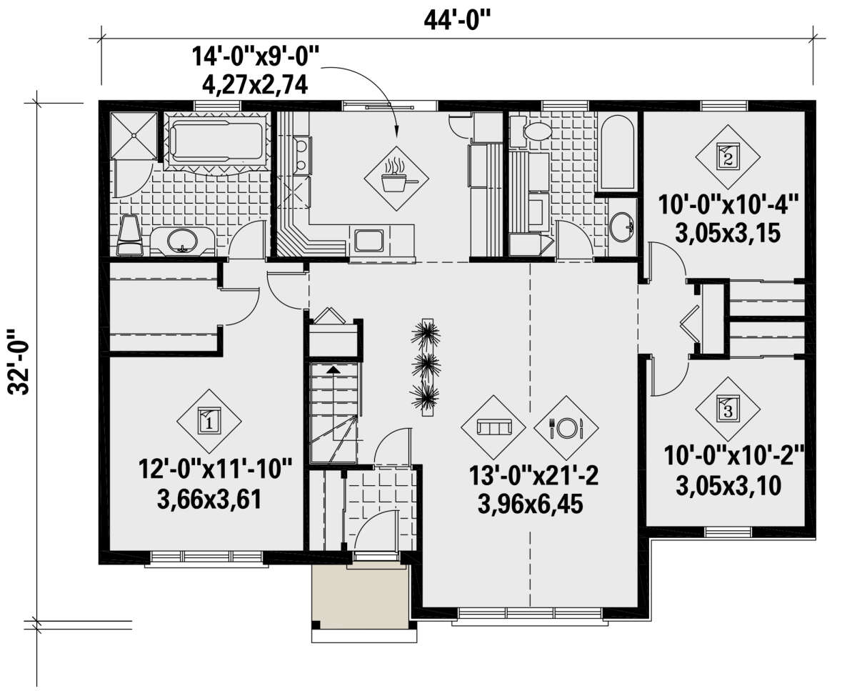 Main Floor for House Plan #6146-00417