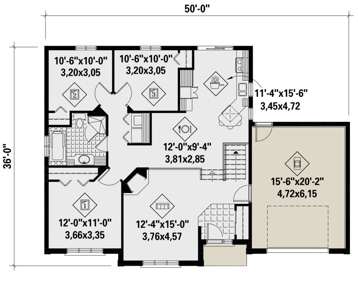 Main Floor for House Plan #6146-00424