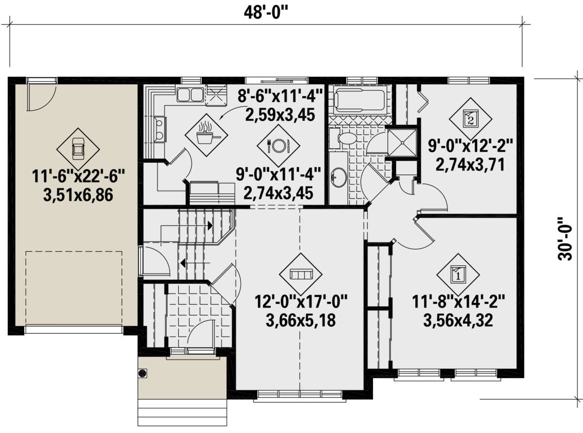 Main Floor for House Plan #6146-00425