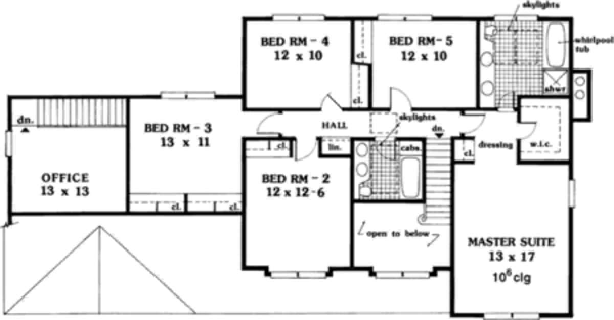 Upper Floor for House Plan #033-00056