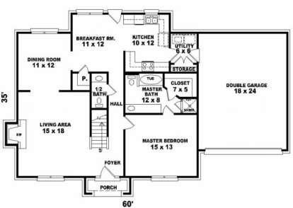 First Floor for House Plan #053-00292