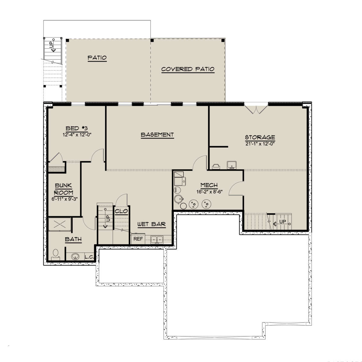 Basement for House Plan #5032-00108
