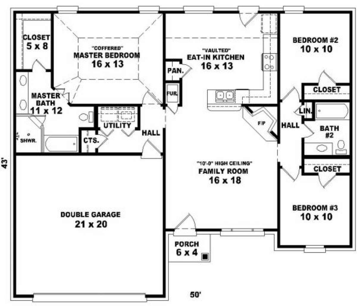 Floorplan for House Plan #053-00293